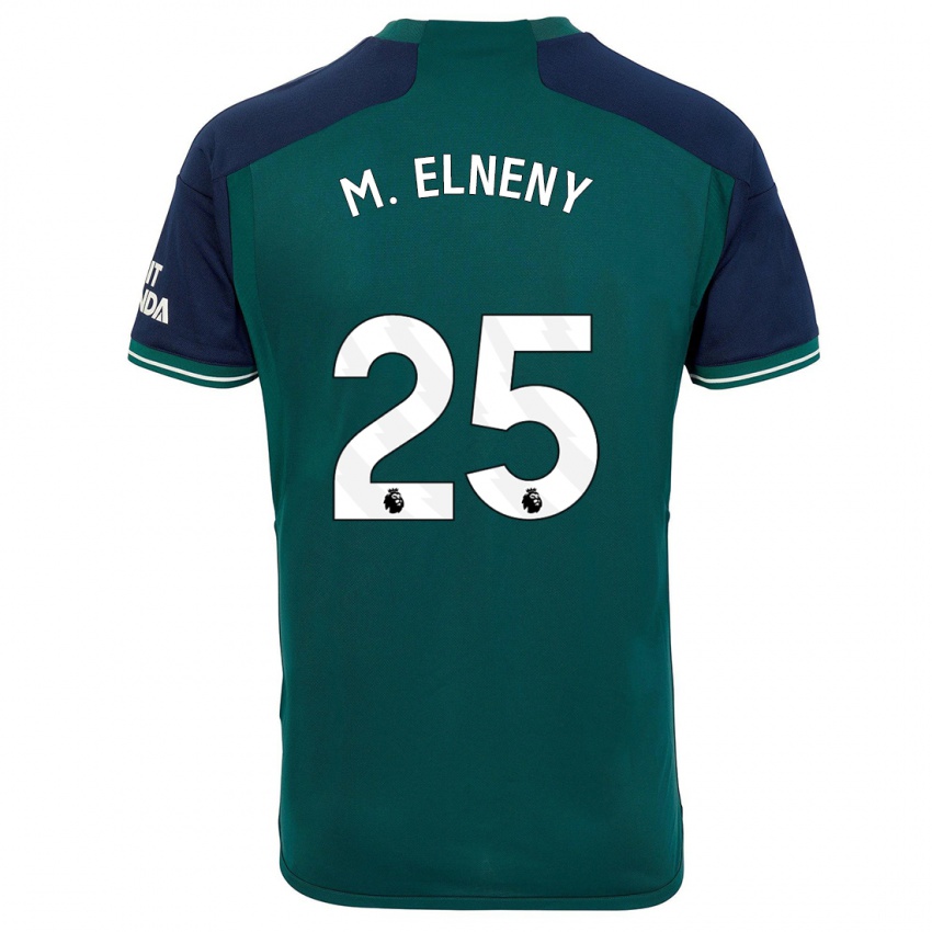 Kinder Mohamed Elneny #25 Grün Ausweichtrikot Trikot 2023/24 T-Shirt Österreich