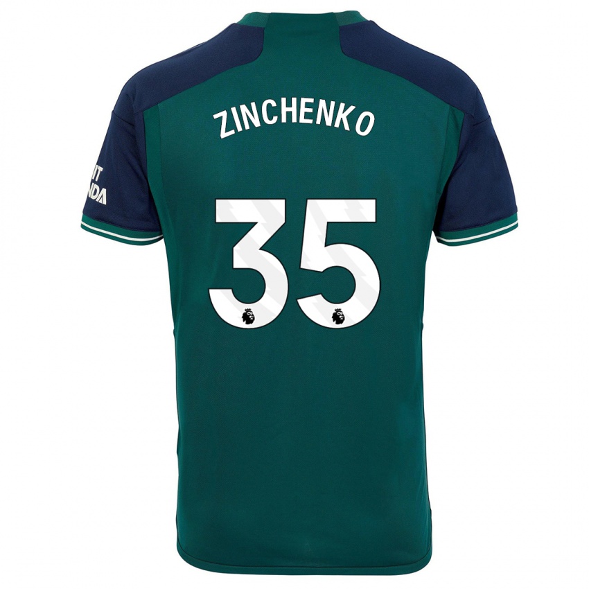 Kinder Oleksandr Zinchenko #35 Grün Ausweichtrikot Trikot 2023/24 T-Shirt Österreich