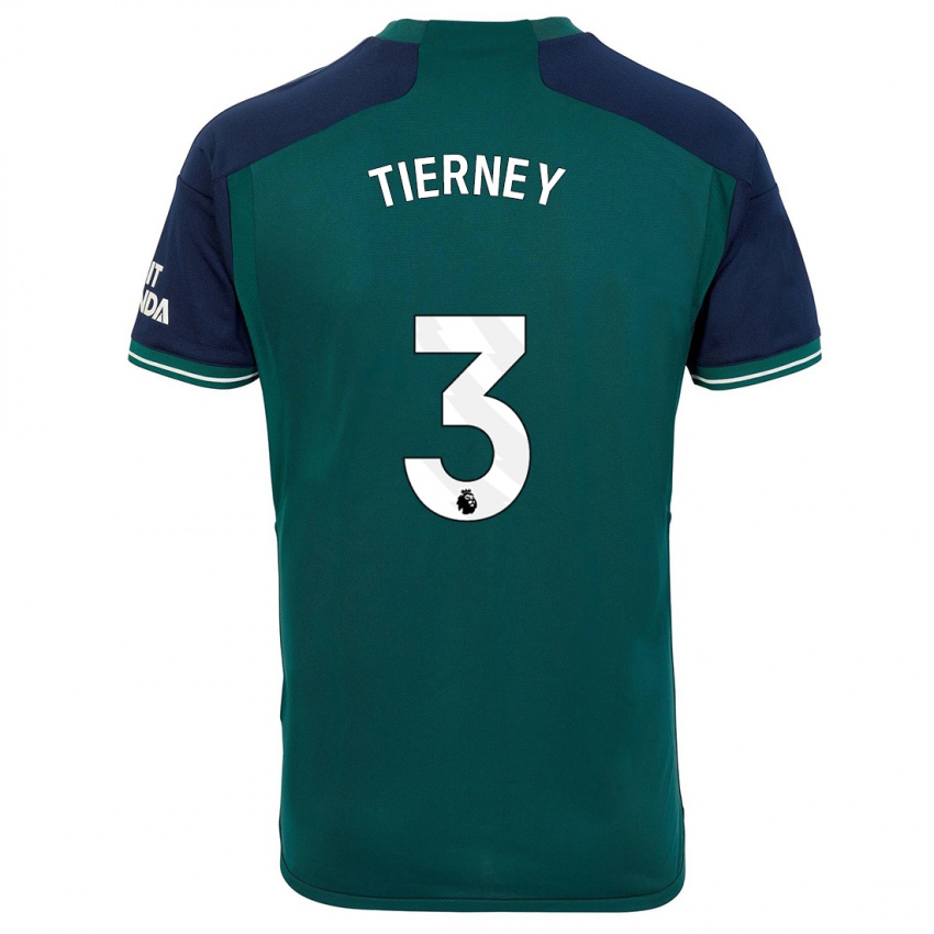 Kinder Kieran Tierney #3 Grün Ausweichtrikot Trikot 2023/24 T-Shirt Österreich