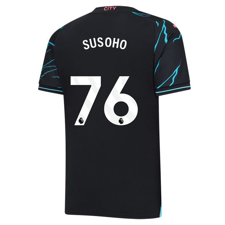 Kinder Mahamadou Susoho #76 Dunkelblau Ausweichtrikot Trikot 2023/24 T-Shirt Österreich