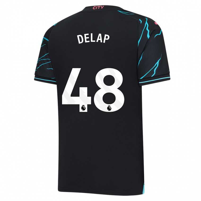 Kinder Liam Delap #48 Dunkelblau Ausweichtrikot Trikot 2023/24 T-Shirt Österreich