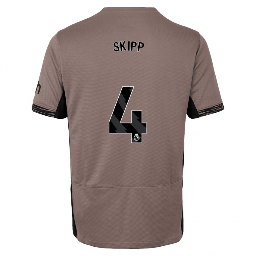 Kinder Oliver Skipp #4 Dunkelbeige Ausweichtrikot Trikot 2023/24 T-Shirt Österreich