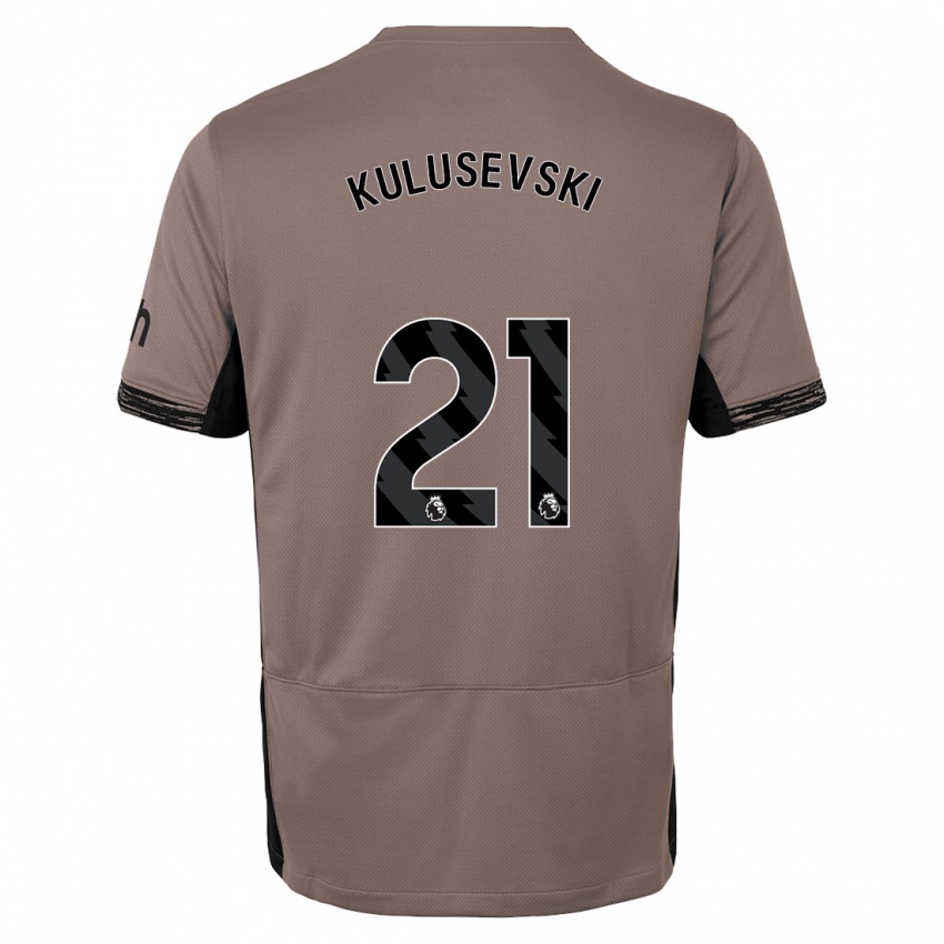 Kinder Dejan Kulusevski #21 Dunkelbeige Ausweichtrikot Trikot 2023/24 T-Shirt Österreich