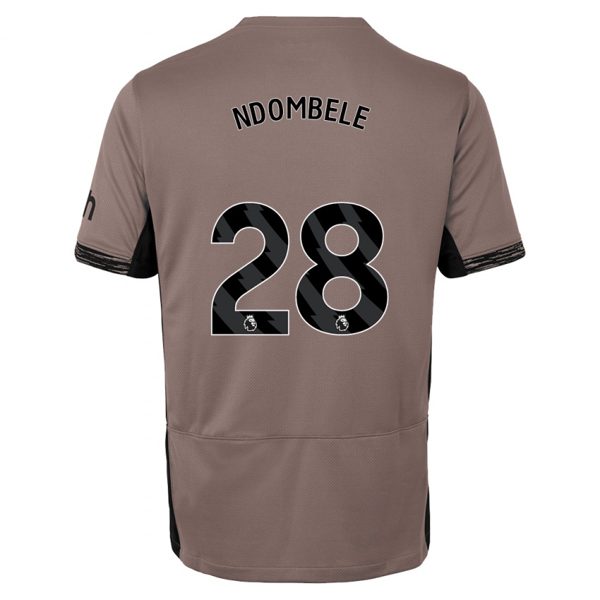 Kinder Tanguy Ndombele #28 Dunkelbeige Ausweichtrikot Trikot 2023/24 T-Shirt Österreich