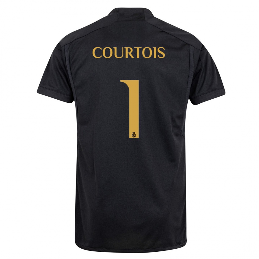 Kinder Thibaut Courtois #1 Schwarz Ausweichtrikot Trikot 2023/24 T-Shirt Österreich