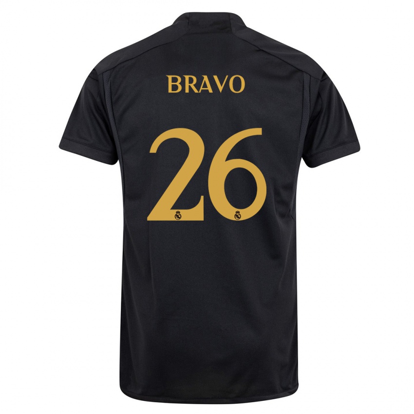 Kinder Iker Bravo #26 Schwarz Ausweichtrikot Trikot 2023/24 T-Shirt Österreich