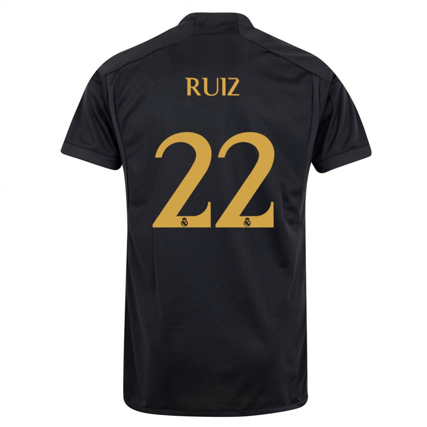 Kinder Ferran Ruiz #22 Schwarz Ausweichtrikot Trikot 2023/24 T-Shirt Österreich