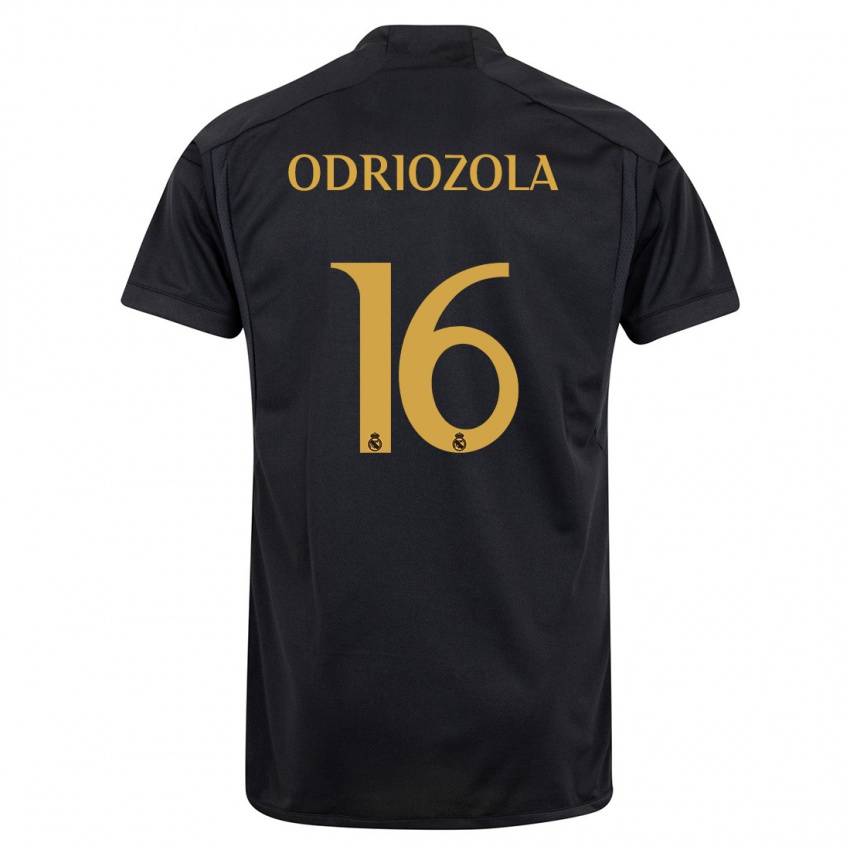 Kinder Alvaro Odriozola #16 Schwarz Ausweichtrikot Trikot 2023/24 T-Shirt Österreich