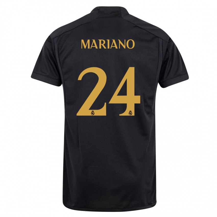 Kinder Mariano Diaz #24 Schwarz Ausweichtrikot Trikot 2023/24 T-Shirt Österreich