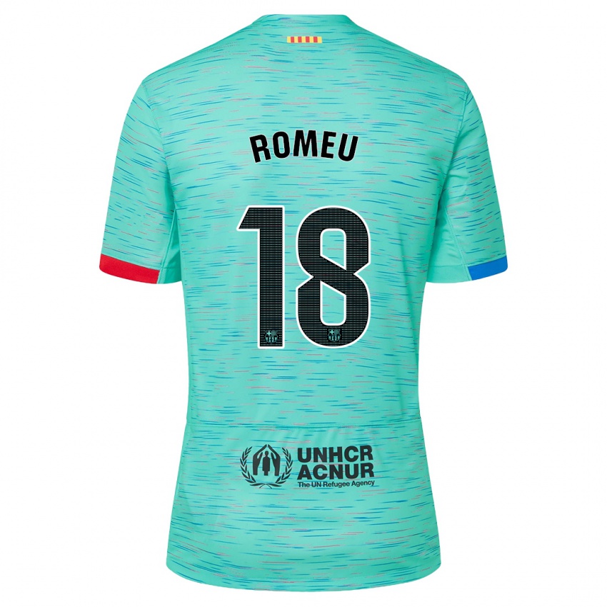 Kinder Oriol Romeu #18 Helles Aqua Ausweichtrikot Trikot 2023/24 T-Shirt Österreich