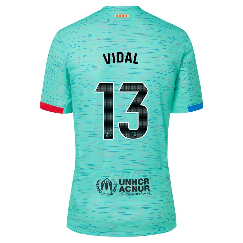 Kinder Marc Vidal #13 Helles Aqua Ausweichtrikot Trikot 2023/24 T-Shirt Österreich