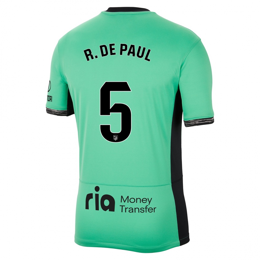 Kinder Rodrigo De Paul #5 Frühlingsgrün Ausweichtrikot Trikot 2023/24 T-Shirt Österreich