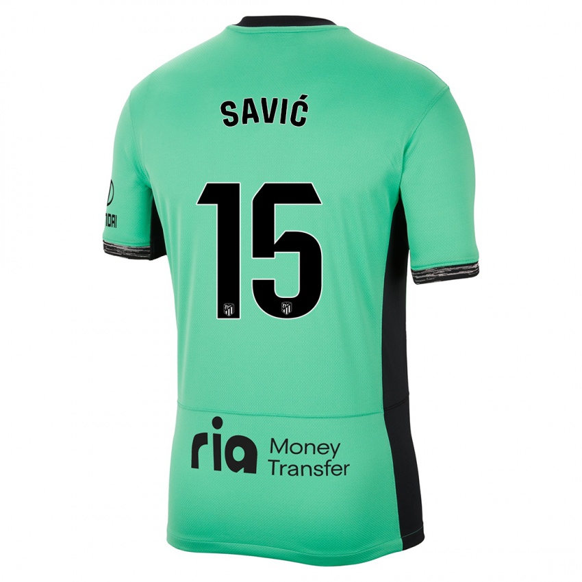 Kinder Stefan Savic #15 Frühlingsgrün Ausweichtrikot Trikot 2023/24 T-Shirt Österreich