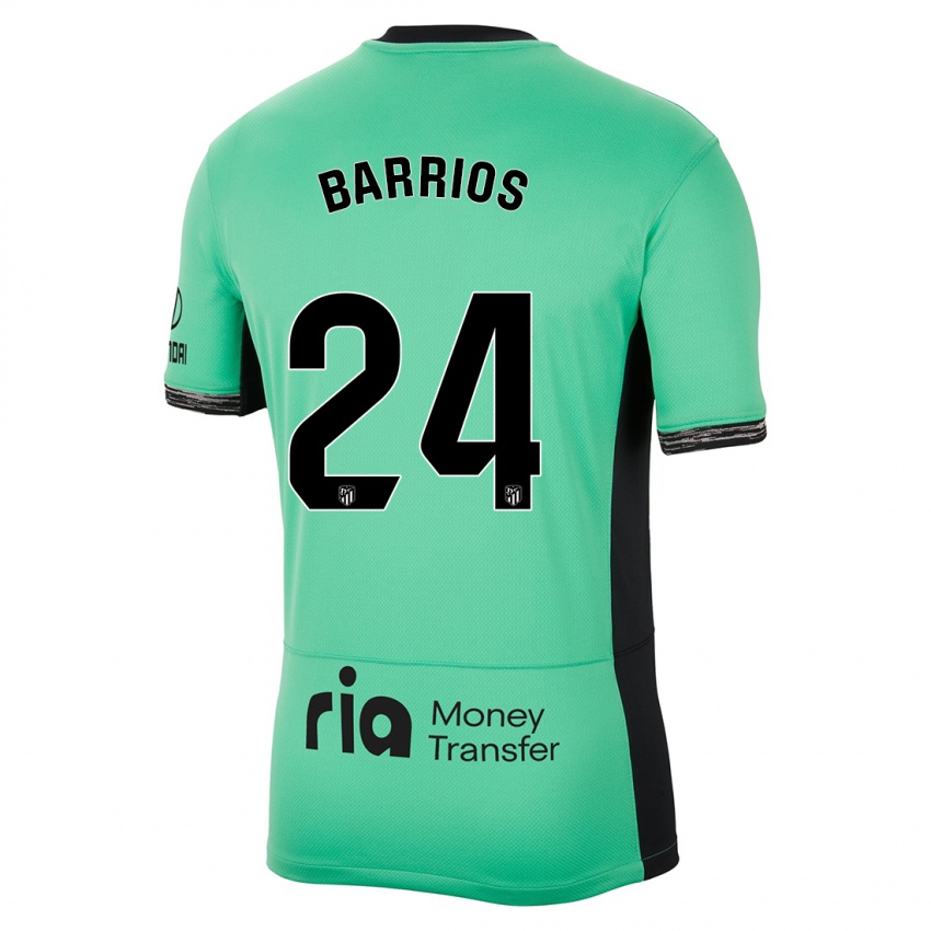 Kinder Pablo Barrios #24 Frühlingsgrün Ausweichtrikot Trikot 2023/24 T-Shirt Österreich