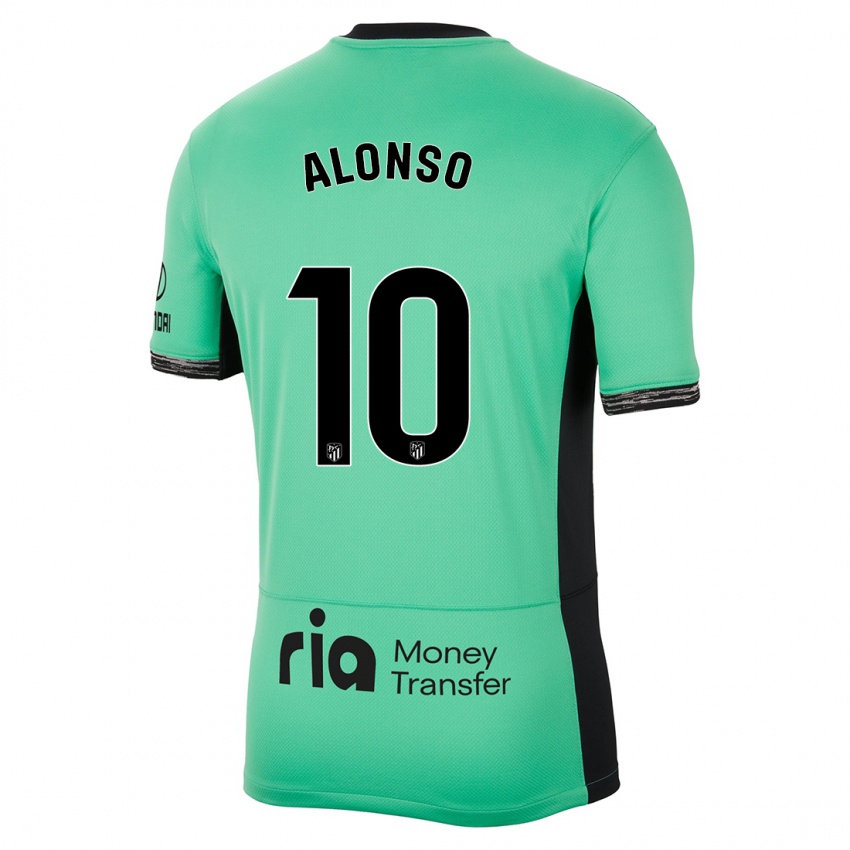 Kinder Javi Alonso #10 Frühlingsgrün Ausweichtrikot Trikot 2023/24 T-Shirt Österreich