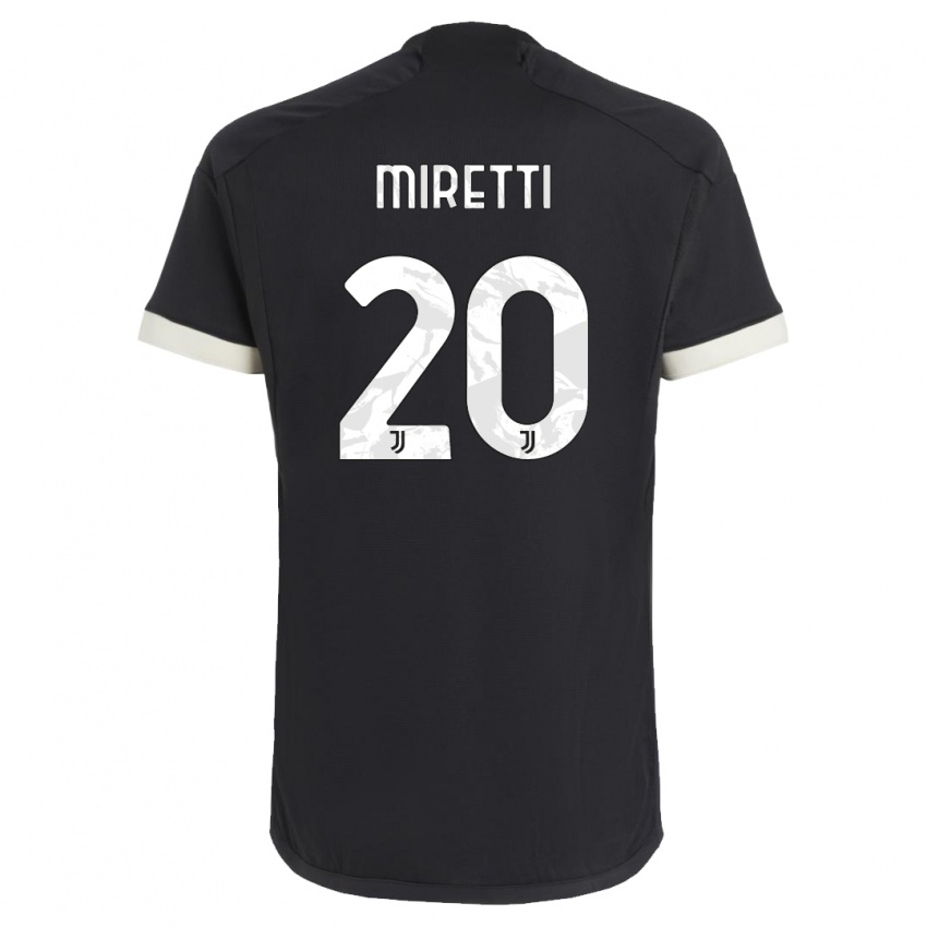 Kinder Fabio Miretti #20 Schwarz Ausweichtrikot Trikot 2023/24 T-Shirt Österreich