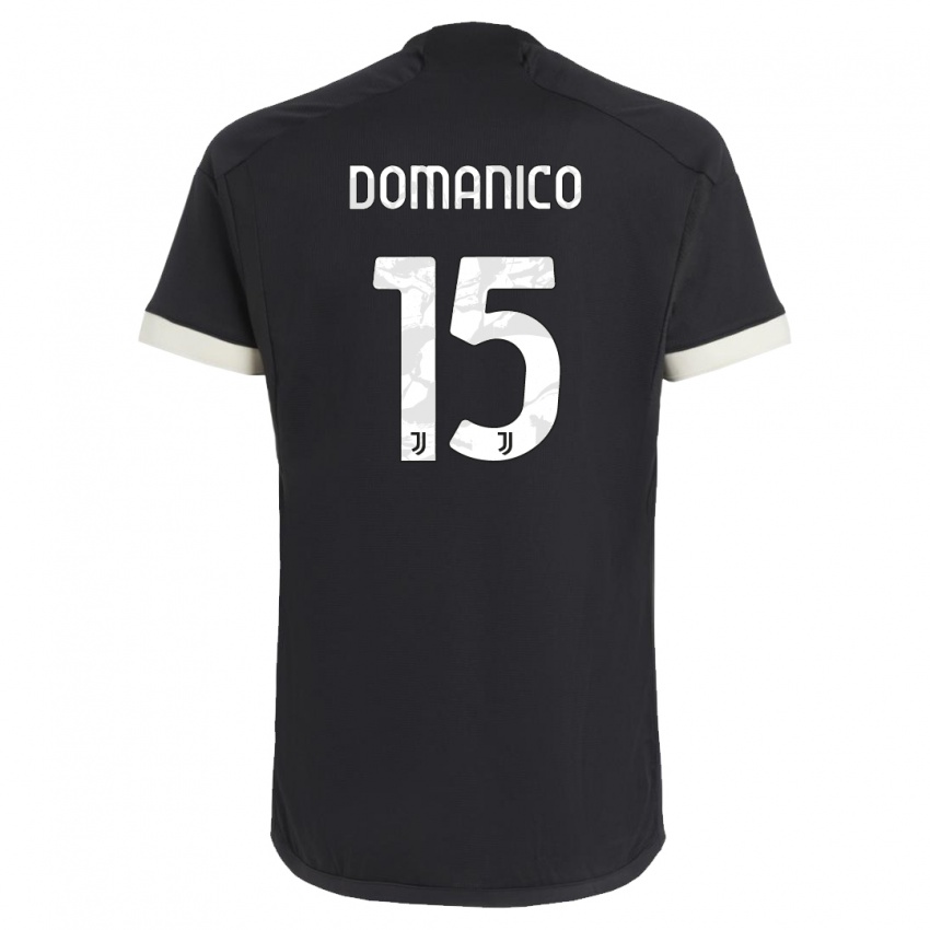 Kinder Saverio Domanico #15 Schwarz Ausweichtrikot Trikot 2023/24 T-Shirt Österreich