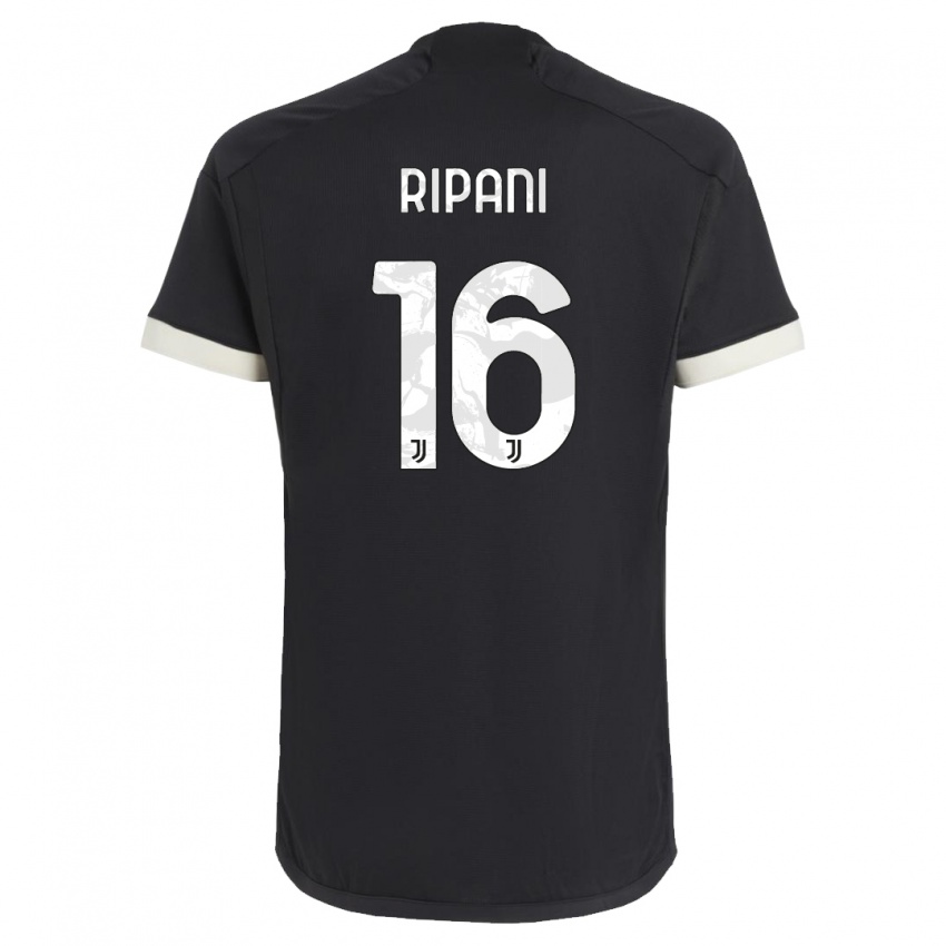 Kinder Diego Ripani #16 Schwarz Ausweichtrikot Trikot 2023/24 T-Shirt Österreich