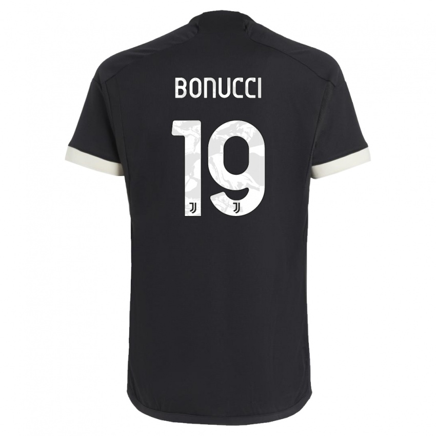 Kinder Leonardo Bonucci #19 Schwarz Ausweichtrikot Trikot 2023/24 T-Shirt Österreich