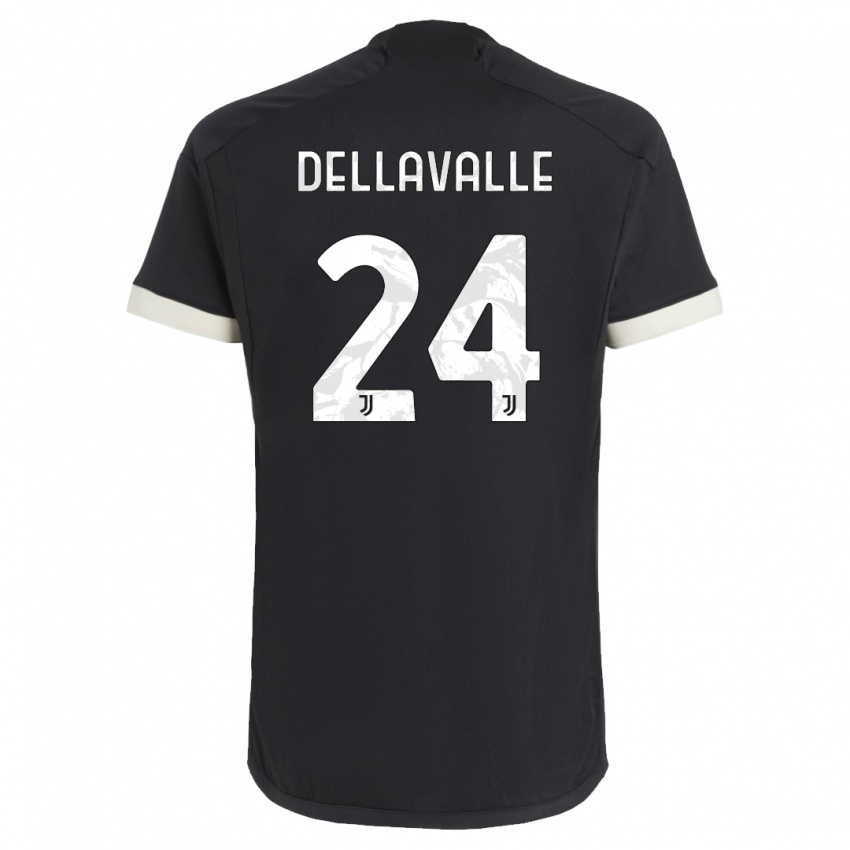 Kinder Lorenzo Dellavalle #24 Schwarz Ausweichtrikot Trikot 2023/24 T-Shirt Österreich