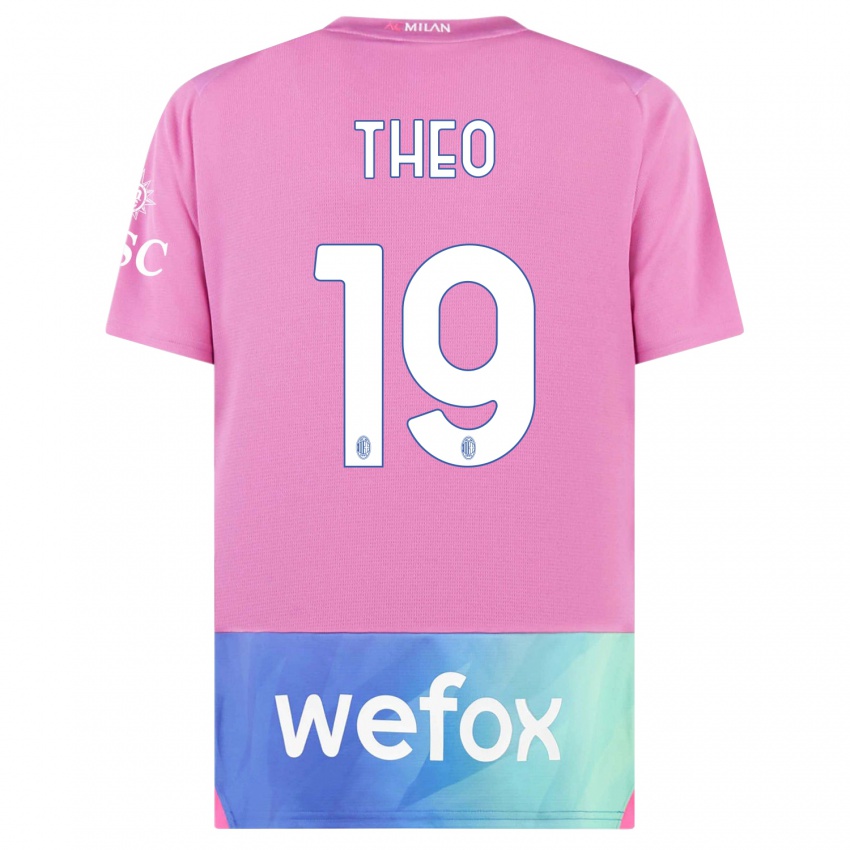 Kinder Theo Hernandez #19 Pink Lila Ausweichtrikot Trikot 2023/24 T-Shirt Österreich