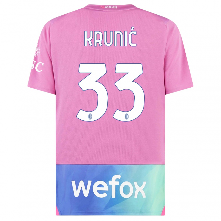 Kinder Rade Krunic #33 Pink Lila Ausweichtrikot Trikot 2023/24 T-Shirt Österreich