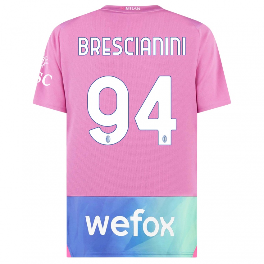 Kinder Marco Brescianini #94 Pink Lila Ausweichtrikot Trikot 2023/24 T-Shirt Österreich