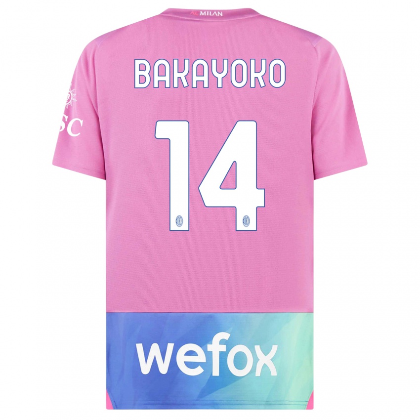 Kinder Tiemoue Bakayoko #14 Pink Lila Ausweichtrikot Trikot 2023/24 T-Shirt Österreich