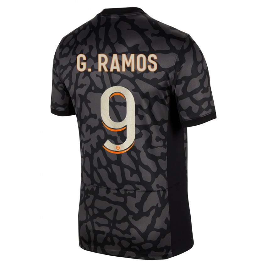 Kinder Gonçalo Ramos #9 Schwarz Ausweichtrikot Trikot 2023/24 T-Shirt Österreich