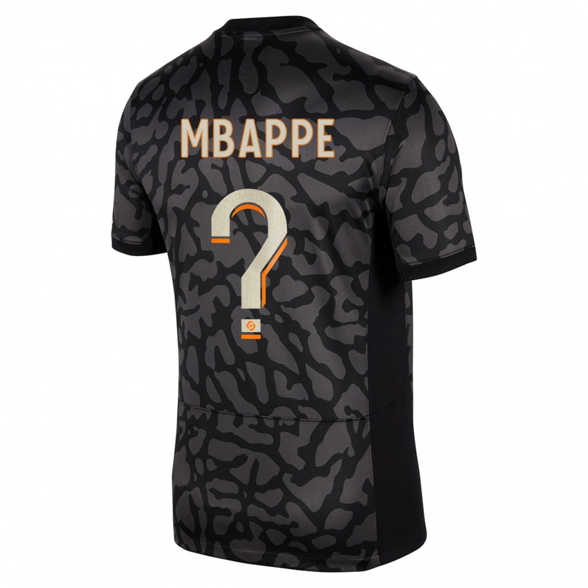 Kinder Ethan Mbappe #0 Schwarz Ausweichtrikot Trikot 2023/24 T-Shirt Österreich