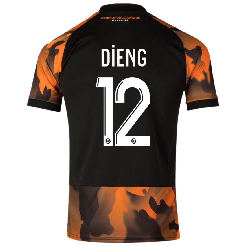 Kinder Bamba Dieng #12 Schwarzorange Ausweichtrikot Trikot 2023/24 T-Shirt Österreich