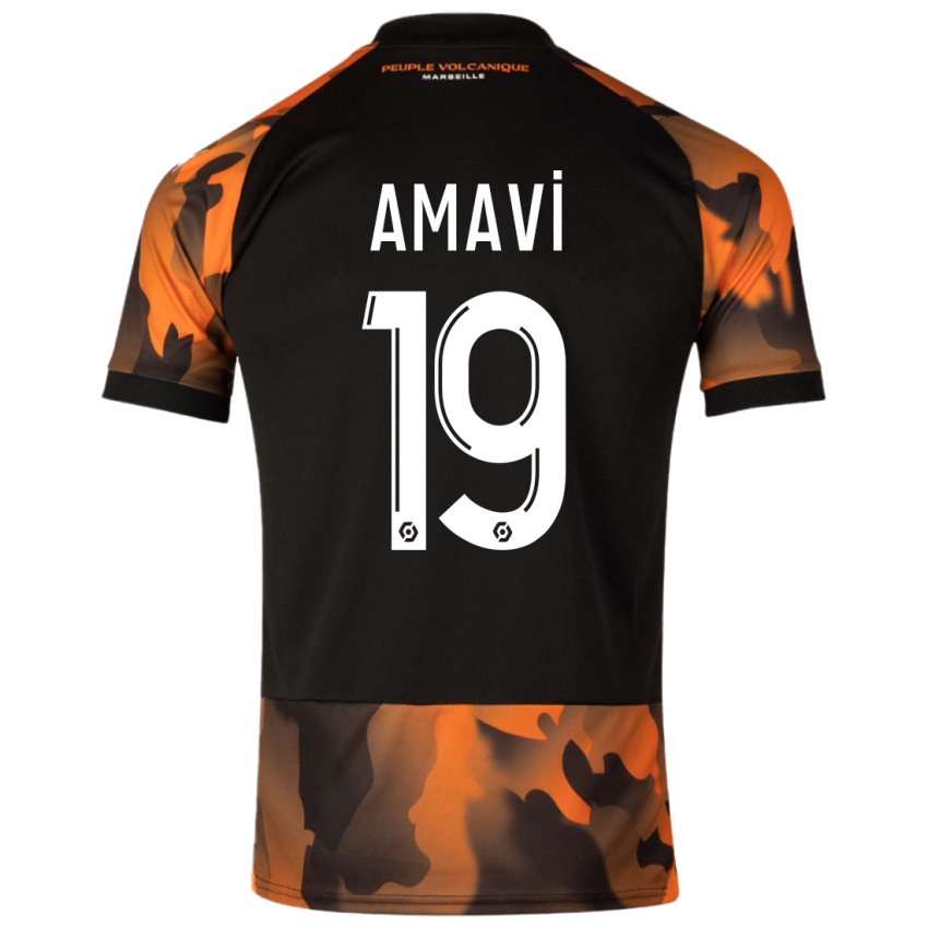 Kinder Jordan Amavi #19 Schwarzorange Ausweichtrikot Trikot 2023/24 T-Shirt Österreich