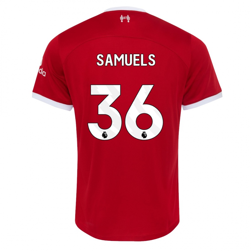 Herren Kerron Samuels #36 Rot Heimtrikot Trikot 2023/24 T-Shirt Österreich