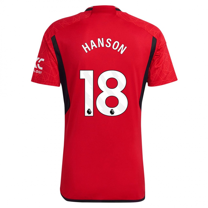 Herren Kirsty Hanson #18 Rot Heimtrikot Trikot 2023/24 T-Shirt Österreich