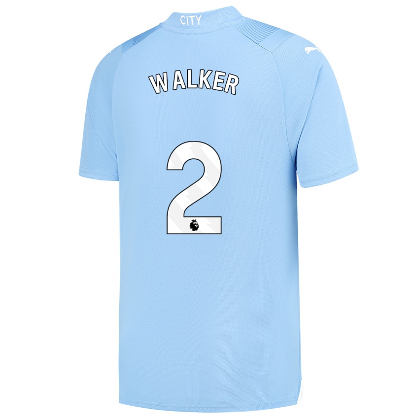 Herren Kyle Walker #2 Hellblau Heimtrikot Trikot 2023/24 T-Shirt Österreich