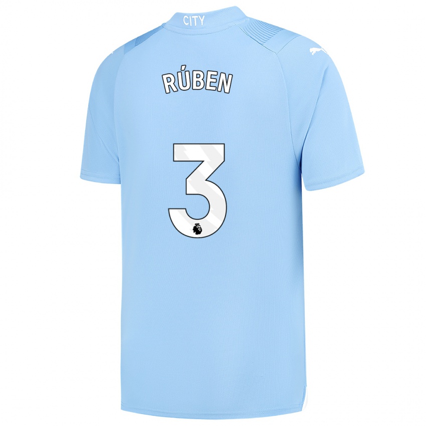 Herren Ruben Dias #3 Hellblau Heimtrikot Trikot 2023/24 T-Shirt Österreich