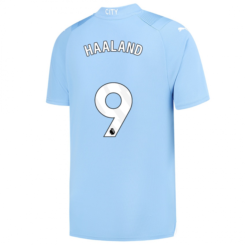 Herren Erling Haaland #9 Hellblau Heimtrikot Trikot 2023/24 T-Shirt Österreich