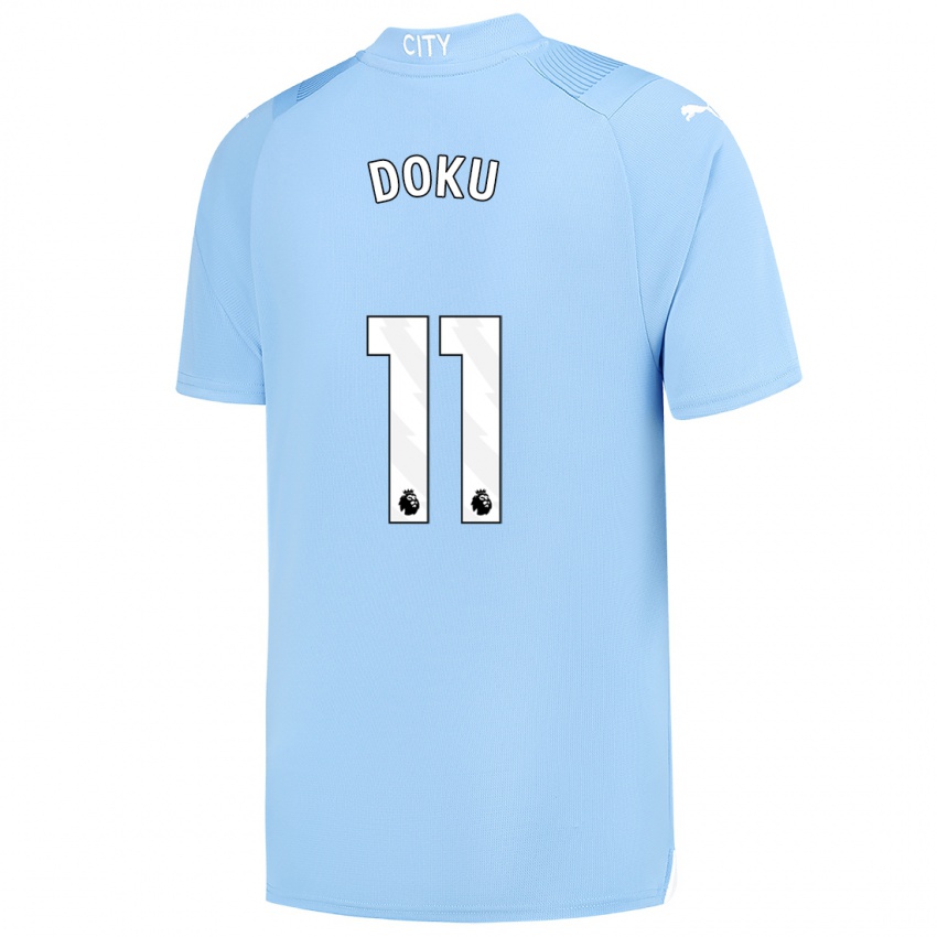 Herren Jeremy Doku #11 Hellblau Heimtrikot Trikot 2023/24 T-Shirt Österreich