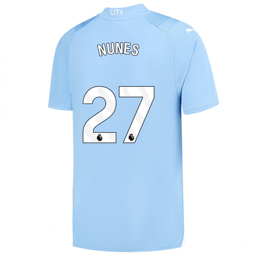 Herren Matheus Nunes #27 Hellblau Heimtrikot Trikot 2023/24 T-Shirt Österreich