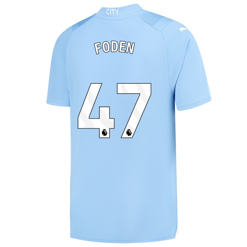 Herren Phil Foden #47 Hellblau Heimtrikot Trikot 2023/24 T-Shirt Österreich