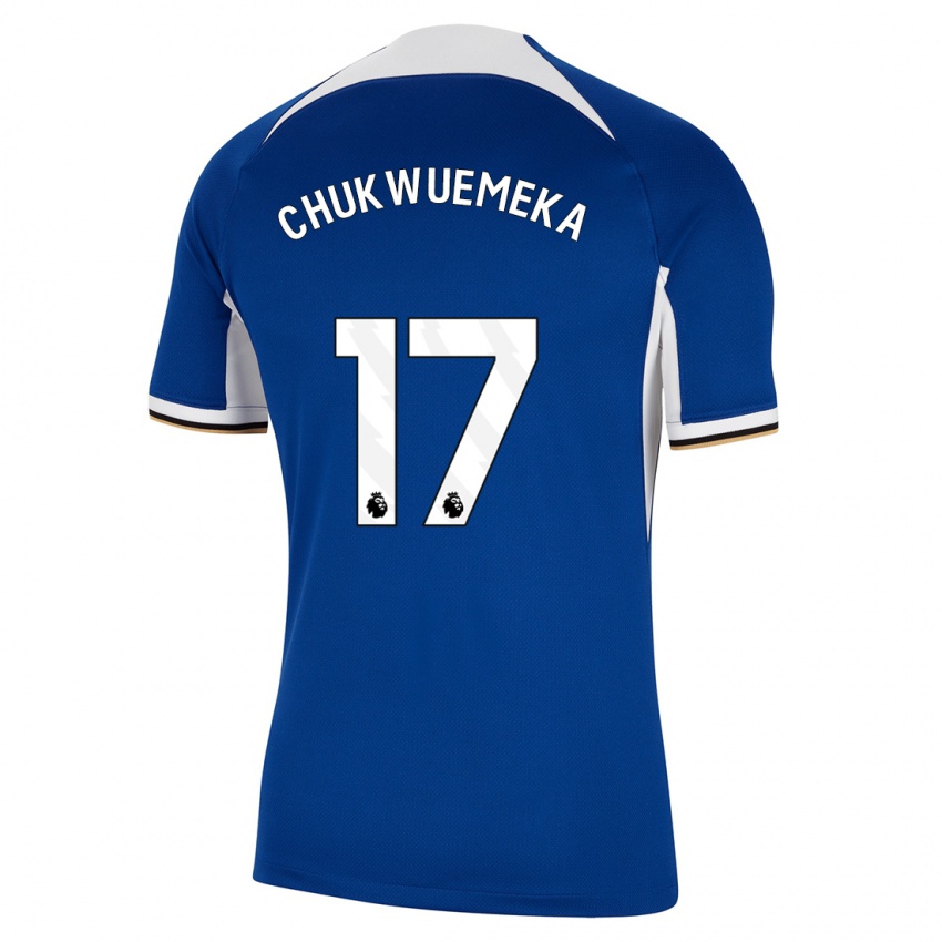 Herren Carney Chukwuemeka #17 Blau Heimtrikot Trikot 2023/24 T-Shirt Österreich