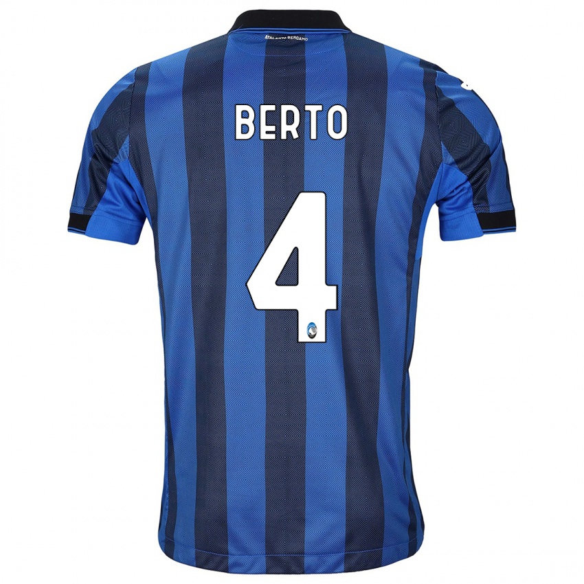Herren Gabriele Berto #4 Schwarz Blau Heimtrikot Trikot 2023/24 T-Shirt Österreich
