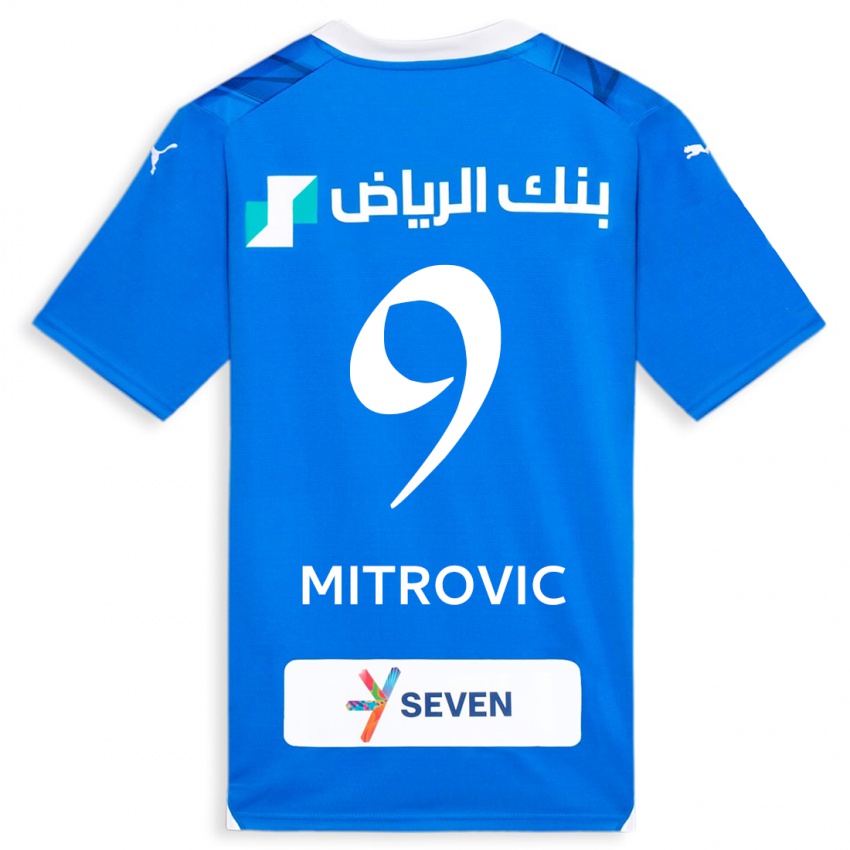 Herren Aleksandar Mitrovic #9 Blau Heimtrikot Trikot 2023/24 T-Shirt Österreich