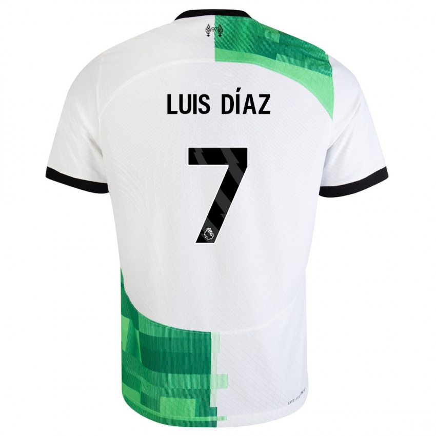 Herren Luis Diaz #7 Weiß Grün Auswärtstrikot Trikot 2023/24 T-Shirt Österreich