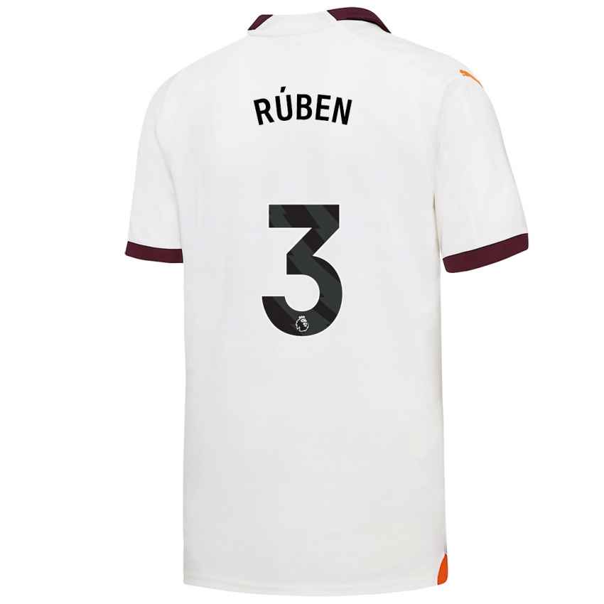 Herren Ruben Dias #3 Weiß Auswärtstrikot Trikot 2023/24 T-Shirt Österreich