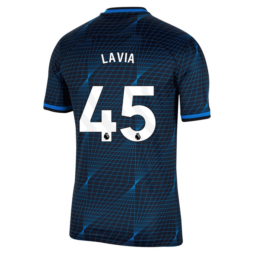 Herren Romeo Lavia #45 Dunkelblau Auswärtstrikot Trikot 2023/24 T-Shirt Österreich