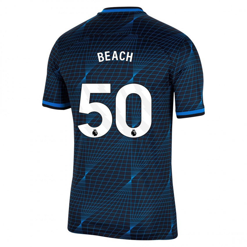 Herren Eddie Beach #50 Dunkelblau Auswärtstrikot Trikot 2023/24 T-Shirt Österreich