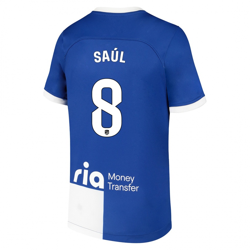 Herren Saul Niguez #8 Blau Weiss Auswärtstrikot Trikot 2023/24 T-Shirt Österreich