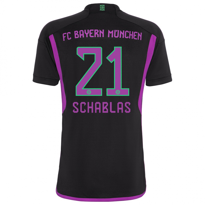 Herren Matteo Schablas #21 Schwarz Auswärtstrikot Trikot 2023/24 T-Shirt Österreich