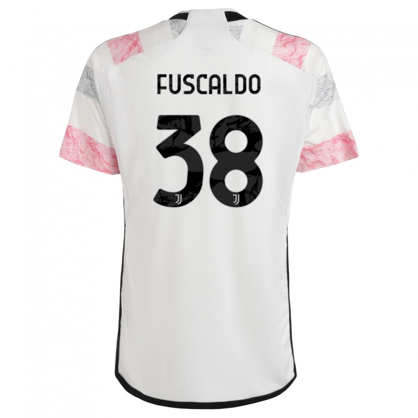 Herren Matteo Fuscaldo #38 Weiß Rosa Auswärtstrikot Trikot 2023/24 T-Shirt Österreich